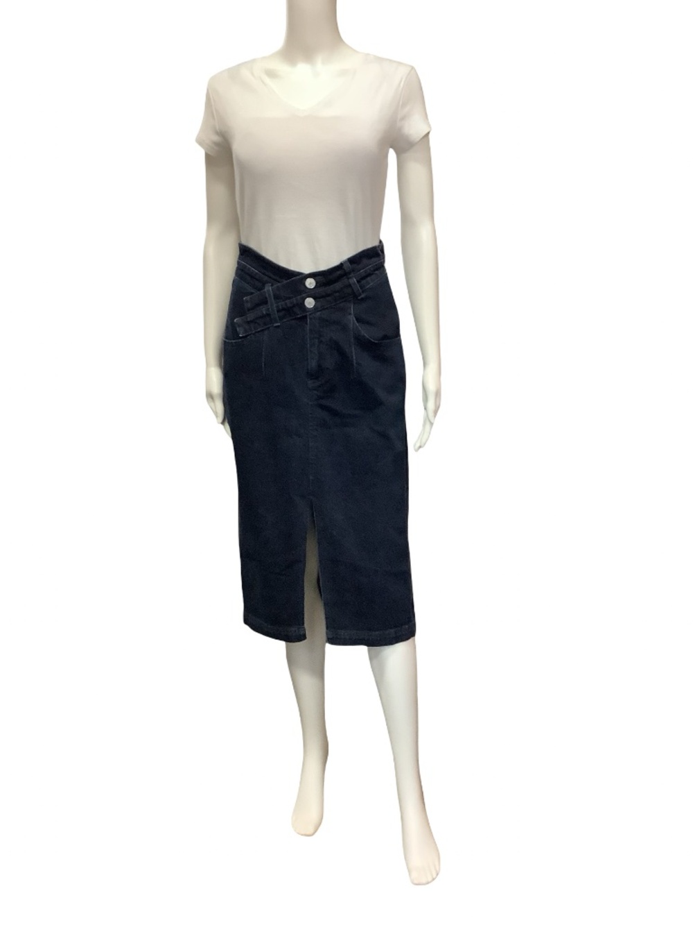 Pilcro Jean Skirt Blue Double Waist Midi Length Size 6P